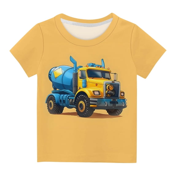Cethrio Kids Boys T-Shirts, Print Cute Crew Neck Short Sleeve Summer Tops Multicolor Size 13-14 T