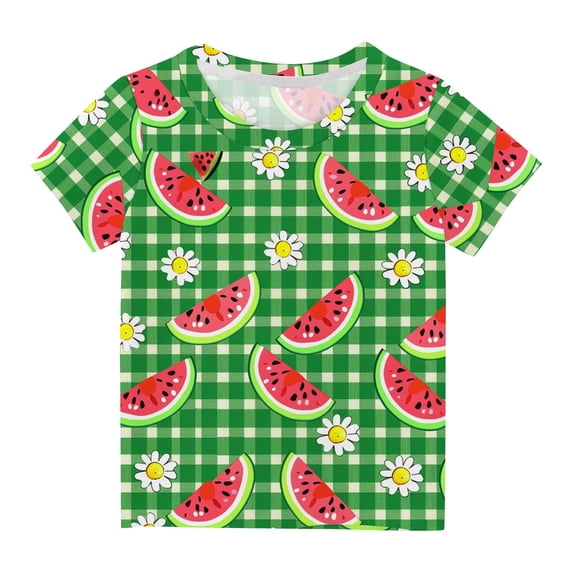 Cethrio Toddler Boys T-Shirts, Short Sleeve Cute Print Crew Neck Summer Tops Multicolor Size 11-12 T