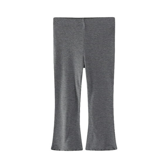 Cethrio Kids Flare Leggings, Elastic Waist Dancewear Stretchy Cotton Tight Pants Gray Size 2 T