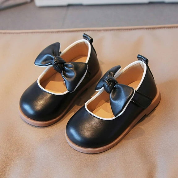 Wavsuf Toddler Girl Shoes Snow Casual Winter Black Princess Shoes Size 2-3 Years