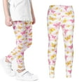 thumbnail image 1 of Cethrio Kids Girls Active Leggings, Soft Stretch Elastic Waist Cotton Tight Pants Pink Size 3-4 T, 1 of 6