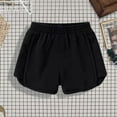 thumbnail image 1 of Cethrio Kids Girls Athletic Shorts, Loose Elastic Waist Casual Cotton Summer Shorts Black Size 6 T, 1 of 6