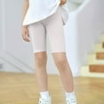 thumbnail image 1 of Cethrio Kids Girls Bike Shorts 2025, Casual Elastic Waist Stretch Soft Summer Leggings Beige Size 5-6 T, 1 of 6