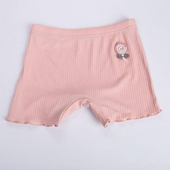 Cethrio Kids Girls Bike Shorts, Summer Stretch Elastic Waist Cotton Girls Underwear Pink Size 3-4 T