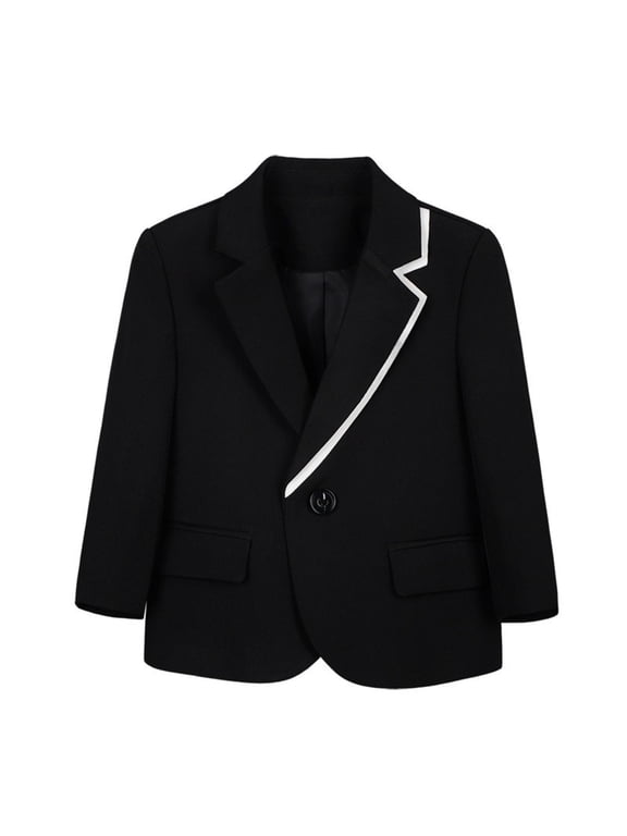 Kids Girls Blazer Jackets, School Uniform Long Sleeve Formal Buttons Fall Outerwear Black Size 2-3 T