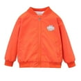 thumbnail image 1 of Cethrio Kids Girls Bomber Jackets, Lightweight Casual Zip up Long Sleeve Girls Outerwear Orange Size 4T, 1 of 4