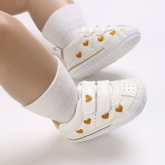 Cethrio Kids Girls Boys Sneakers, Non-Slip Breathable Casual Lightweight Walker Shoes Gold Size 5 Toddler