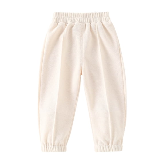 Cethrio Kids Girls Boys Sweatpants, Casual Elastic Waist Cotton Jogger Pants Beige Size 4-5 T