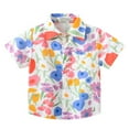 thumbnail image 1 of Cethrio Kids Girls Button Down Shirts, Printed Fashion Short Sleeve Summer Tops Pink Size 4 T, 1 of 6