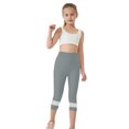 thumbnail image 1 of Cethrio Kids Girls Capri Leggings, Stretch Dance Elastic Waist Casual Summer Pants Gray Size 5-6 T, 1 of 9