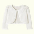 thumbnail image 1 of Cethrio Kids Girls Cardigans Sweaters, Lightweight Long Sleeve Cotton Kids Coats Beige Size 2-3 T, 1 of 4