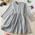 thumbnail image 1 of Cethrio Toddler Girls Casual Dresses, Knit Cotton Fall Party Long Sleeve Princess Dress Gray Size 2-3 T, 1 of 9