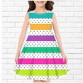 thumbnail image 1 of Cethrio Kids Girls Casual Dresses, Stripe Sleeveless Crew Neck Summer Clothes Pink Size 5-6 T, 1 of 3