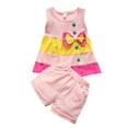 thumbnail image 1 of Cethrio Kids Girls Cotton Outfit Sets, Casual Graphic Summer Sleeveless Girls' Clothing Sets Pink Size 1T, 1 of 5
