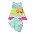 thumbnail image 1 of Cethrio Kids Girls Cotton Outfit Sets, Casual Summer Graphic Sleeveless Girls' Clothing Sets Green Size 2T, 1 of 5