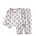thumbnail image 1 of Cethrio Kids Girls Cotton Pajama Sets, Casual Summer 3/4 Sleeve Comfy Girls' Sleepwear Sets Purple Size 9-10T, 1 of 2