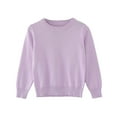 thumbnail image 1 of Cethrio Kids Girls Cotton Sweaters, Soft Thermal Crew Neck Stretchy Winter Clothing Purple Size 5 T, 1 of 3