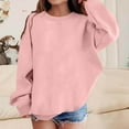 thumbnail image 1 of Cethrio Kids Girls Cotton Sweatshirts, Long Sleeve Loose Fit Casual Pullover Fall Tops Pink Size 3-4T, 1 of 4