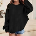 thumbnail image 1 of Cethrio Kids Girls Cotton Sweatshirts, Loose Fit Pullover Casual Long Sleeve Fall Tops Black Size 3-4T, 1 of 4