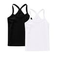 thumbnail image 1 of Cethrio Kids Girls Cotton Tank Tops, 2 Piece Backless Casual Sleeveless Summer Tops Black Size 3-4T, 1 of 6