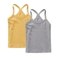 thumbnail image 1 of Cethrio Kids Girls Cotton Tank Tops, 2 Piece Backless Soft Sleeveless Summer Tops Yellow Size 4T-5T, 1 of 6