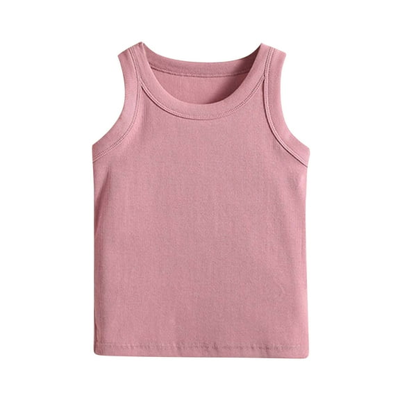 Cethrio Kids Girls Cotton Tank Tops, Crewneck Sleeveless Casual Breathable Summer Undershirts Watermelon Red Size 3T-4T