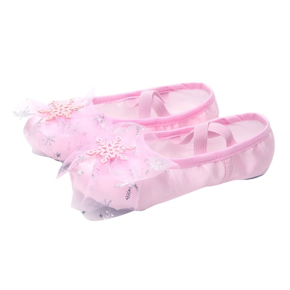 Cethrio Kids Girls Dance Shoes, Gymnastics Performance Fashion Soft Sole Ballet Shoes Flats Pink Size 3