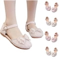 thumbnail image 1 of Cethrio Kids Girls Dress Shoes, Summer Party Gifts Flat Wedding Girls Sandals Pink Size 3, 1 of 9