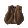 thumbnail image 1 of Cethrio Kids Girls Faux Fur Vests, Sleeveless Winter Soft Thermal Outerwear Vest Brown Size 2-3 T, 1 of 5