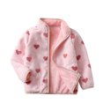 thumbnail image 1 of Cethrio Toddler Girls Fleece Jacket, Warm Stand-up Collar Thermal Zip up Winter Coats Pink Size 6-8 T, 1 of 3