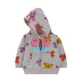 thumbnail image 1 of Cethrio Toddler Girls Graphic Hoodies, Casual Full Zip Hooded Long Sleeve Girls Sweatshirts Gray Size 18-24 Months, 1 of 2
