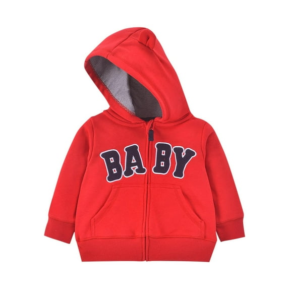 Cethrio Kids Girls Graphic Hoodies, Casual Long Sleeve Zip up Gifts Girls Sweatshirts Red Size 12-18 Months