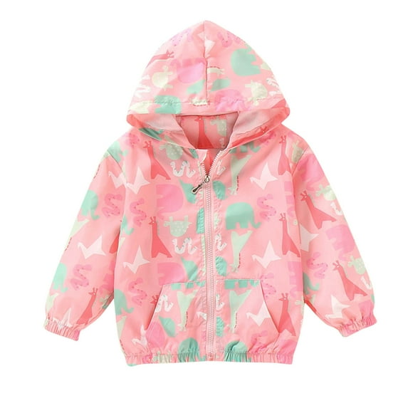 Cethrio Kids Girls Jackets 2025, Lightweight Fashion Casual Hooded Girls' Outerwear Pink Size 5T