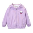 thumbnail image 1 of Cethrio Kids Girls Jackets with Zipper, Lightweight Hooded Spring Fall Casual Girls Outerwear Purple Size 3T, 1 of 6
