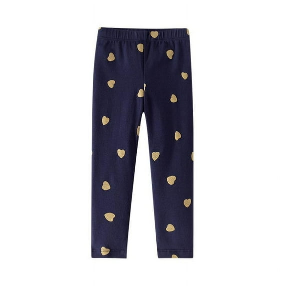 Cethrio Kids Girls Leggings, Cotton Soft 2025 Elastic Waist Tight Pants Navy Size 4 T