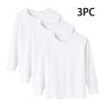 thumbnail image 1 of Cethrio Kids Girls Long Sleeve Tops, Pullover 3 Pieces Cotton Casual Kids Undershirts White Size 2-3 T, 1 of 7