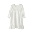 thumbnail image 1 of Cethrio Kids Girls Nightgowns, Casual Soft Cotton Long Sleeve Sleepshirts Sleepdresses White Size 3-4 T, 1 of 2
