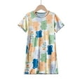 thumbnail image 1 of Cethrio Toddler Girls Nightgowns, Summer Comfy Printed Short Sleeve Sleepshirts Sleep Dresses Multicolor Size 6-7 T, 1 of 3