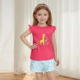 thumbnail image 1 of Cethrio Kids Girls Outfit Sets 2 Piece, Cute Flutter Sleeve Cotton T-shirts with Shorts Sets Hot Pink Size 4T, 1 of 3