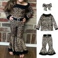 thumbnail image 1 of Cethrio Kids Girls Outfit Sets, 2 Piece Fashion Long Sleeve Tops and Pants Set Brown Size 5-6 T, 1 of 9