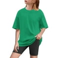 thumbnail image 1 of Cethrio Kids Girls Outfit Sets, Casual 2 Piece Summer T-Shirts & Bike Shorts Sets Green Size 5-6 T, 1 of 8