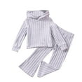thumbnail image 1 of Cethrio Kids Girls Outfit Sets, Casual Long Sleeve 2 Piece Tops and Leggings Sets Gray Size 1-2 T, 1 of 5