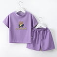 thumbnail image 1 of Cethrio Kids Girls Outfit Sets, Casual Summer Short Sleeve Shirts and Shorts Sets Purple Size 18-24 Months, 1 of 3