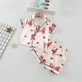 thumbnail image 1 of Cethrio Kids Girls Pajama Sets, 2 Piece Short Sleeve Summer Gifts Sleepwear Sets Multicolor Size 2-3 T, 1 of 3