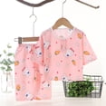 thumbnail image 1 of Cethrio Kids Girls Pajama Sets, 2 Piece Summer Lightweight Cotton Sleepwear Sets Pink Size 1-2 T, 1 of 3