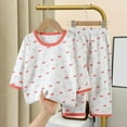 thumbnail image 1 of Cethrio Kids Girls Pajama Sets, Comfy 3/4 Sleeve Cotton Summer Sleepwear Sets Watermelon Red Size 9-12 Months, 1 of 3