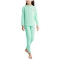 thumbnail image 1 of Cethrio Kids Girls Pajama Sets, Cotton Thermal Long Sleeve Comfy Fall Winter Sleepwear Green Size 1-2 T, 1 of 4