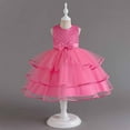 thumbnail image 1 of Cethrio Kids Girls Party Princess Dress, Mesh Embroidery Sleeveless Fashion Pageant Dresses Hot Pink Size 3-4 T, 1 of 1