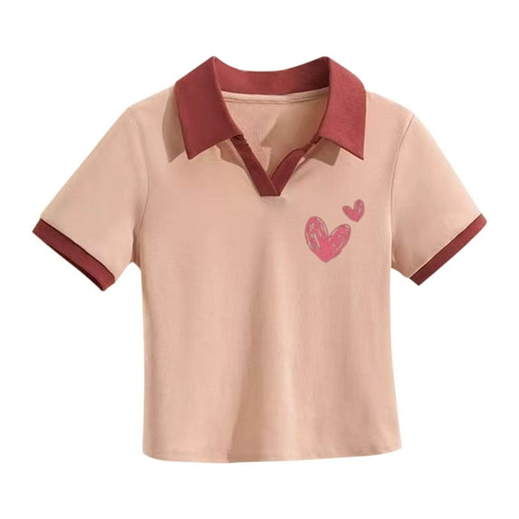 Cethrio Kids Girls Polo Shirts, Short Sleeve Summer Casual Cotton Pullover Tops Pink Size 3-4 T