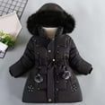 thumbnail image 1 of Cethrio Kids Girls Puffer Jackets, Warm Winter Zipper Windproof Coats with Pockets Black Size 5-6 T, 1 of 4